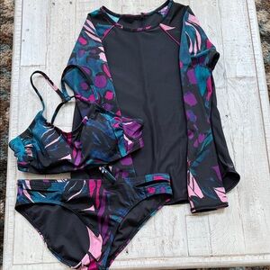 All in Motion Black and Pink Women's Bikini Set